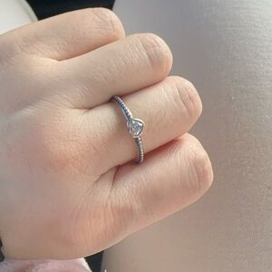 Pandora One Love Heart Ring with clear cubic zirconia in sterling silver 54